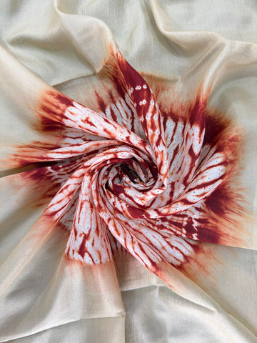 Grey red Handmade Shibori shirt piece