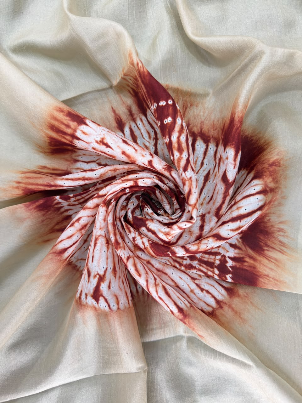 Grey red Handmade Shibori shirt piece