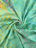 Green Pure Handloom Tusser Silk Multi Leheriya Saree ✨
