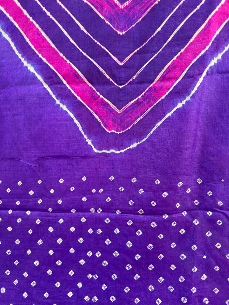 Pure Handloom Tusser Silk Leheriya ✨ with a stunning Bandhani Pallu ❤️