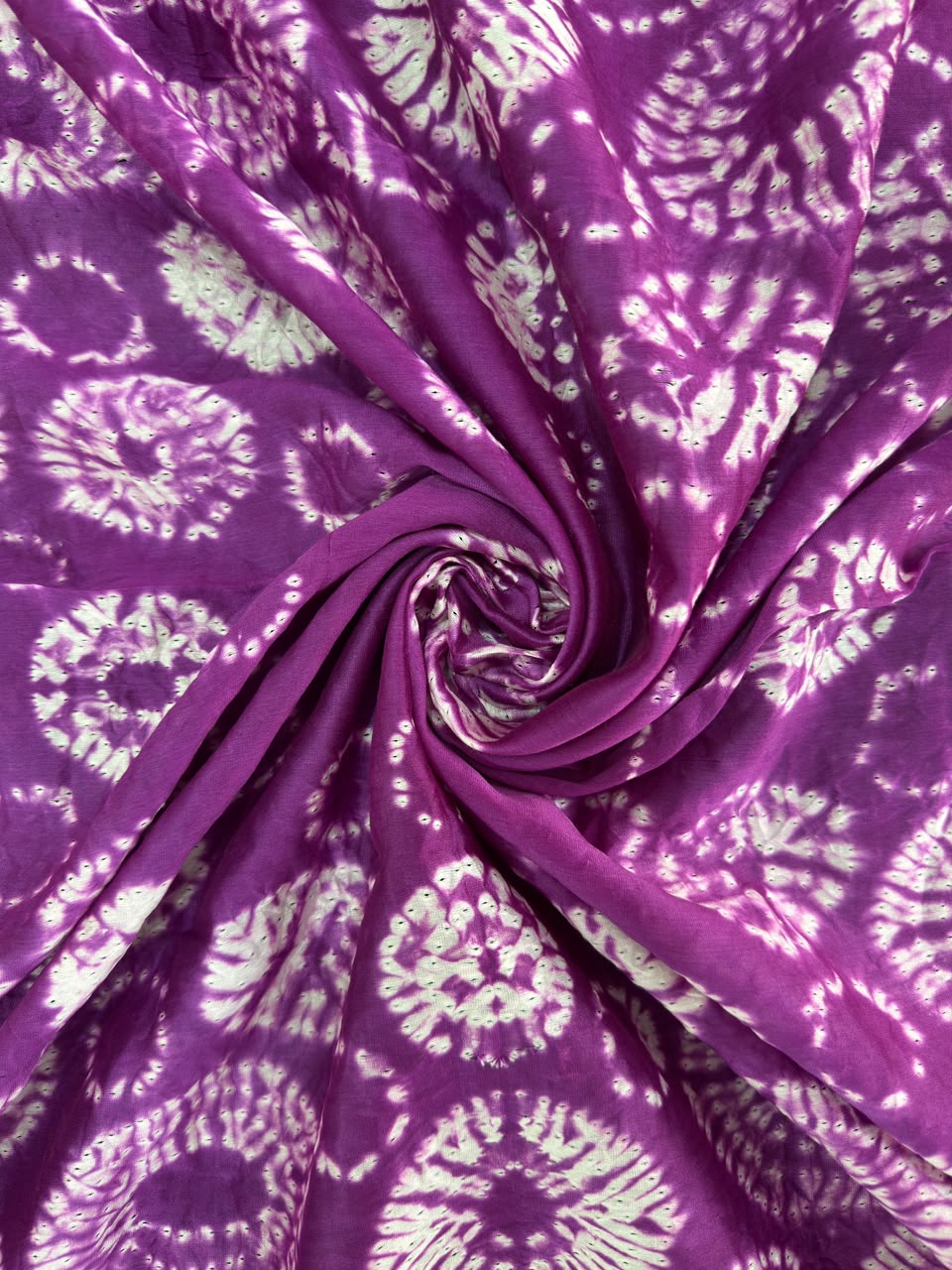Purple Pure Chanderi fabric with stunning handmade Shibori — new design dress pieces (Copy)