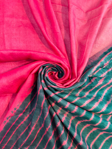 Green Pink Pure Tusser Silk ✨