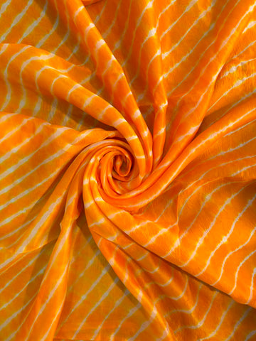 Yellow Leheriya saree