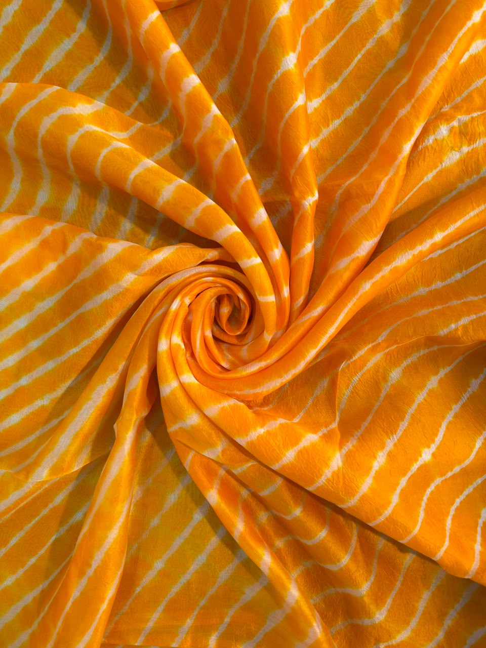 Yellow Leheriya saree