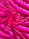 Pink Pure Double Diamond Chiffon Leheriya Sarees