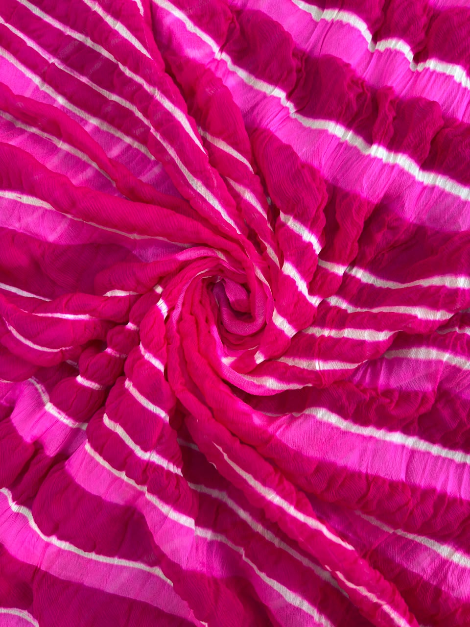 Pink Pure Double Diamond Chiffon Leheriya Sarees