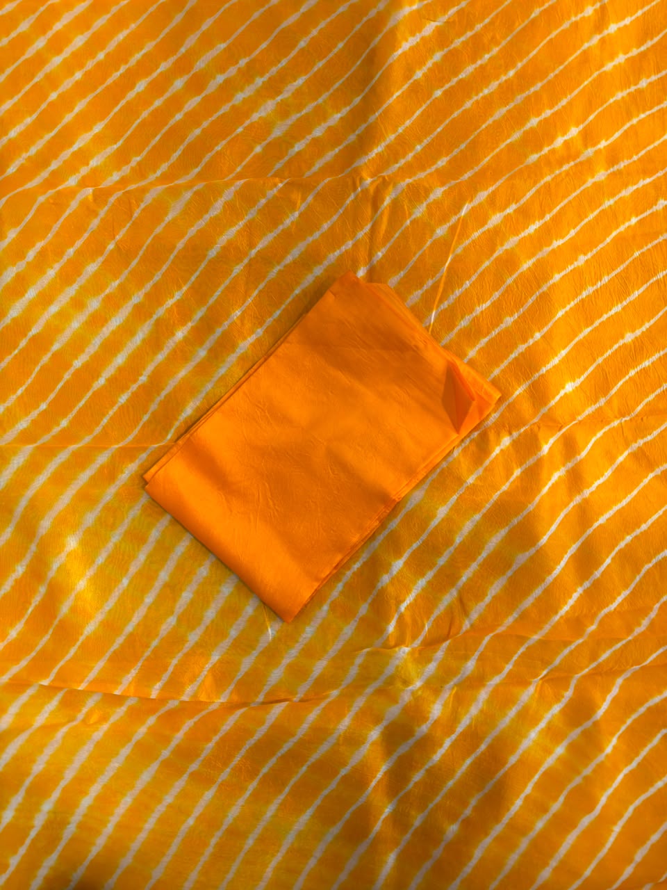 Yellow Leheriya saree
