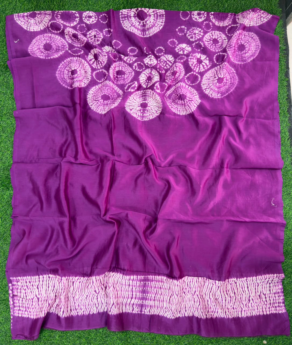 Purple Pure Chanderi fabric with stunning handmade Shibori — new design dress pieces (Copy)