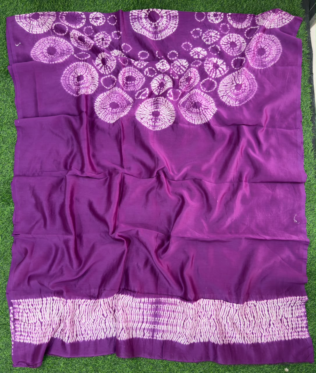 Purple Pure Chanderi fabric with stunning handmade Shibori — new design dress pieces (Copy)