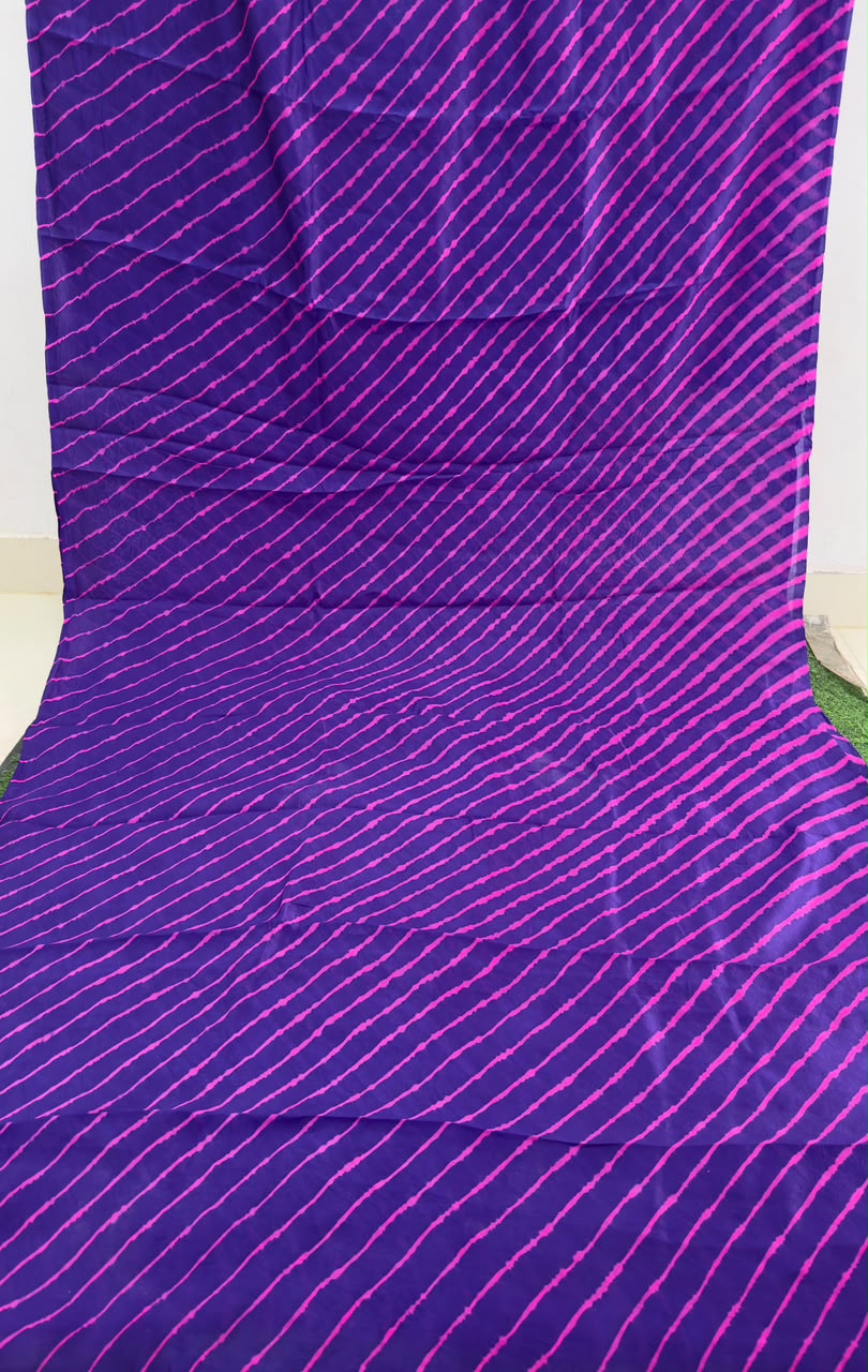 Purple Leheriya saree