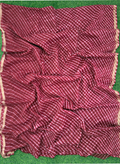 Mehroon Pure Kota Cotton Leheriya Mothda Saree