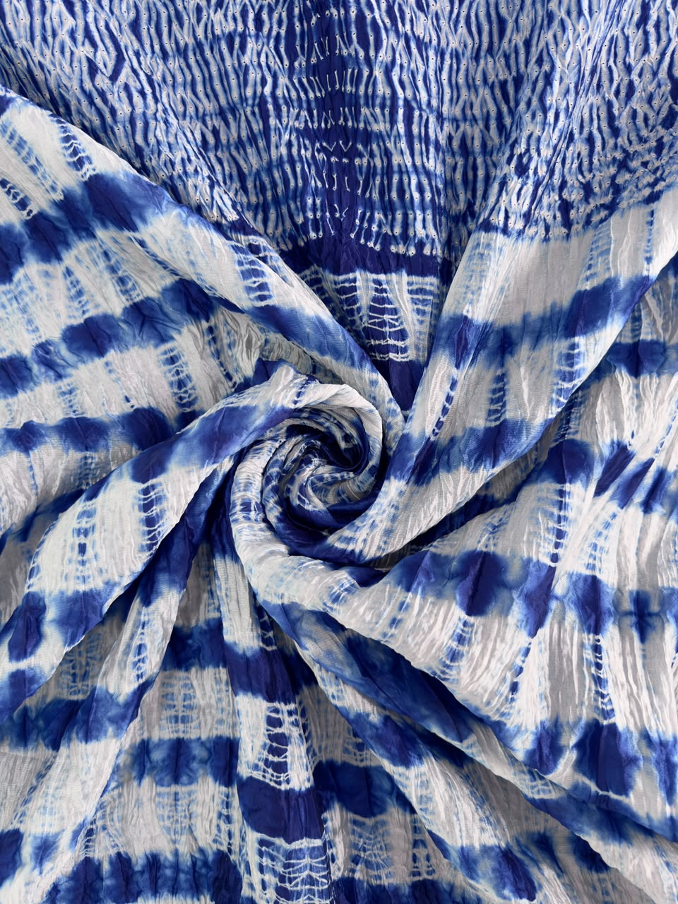 Pure Silk Shibori & Tie-Dye Saree 💙✨