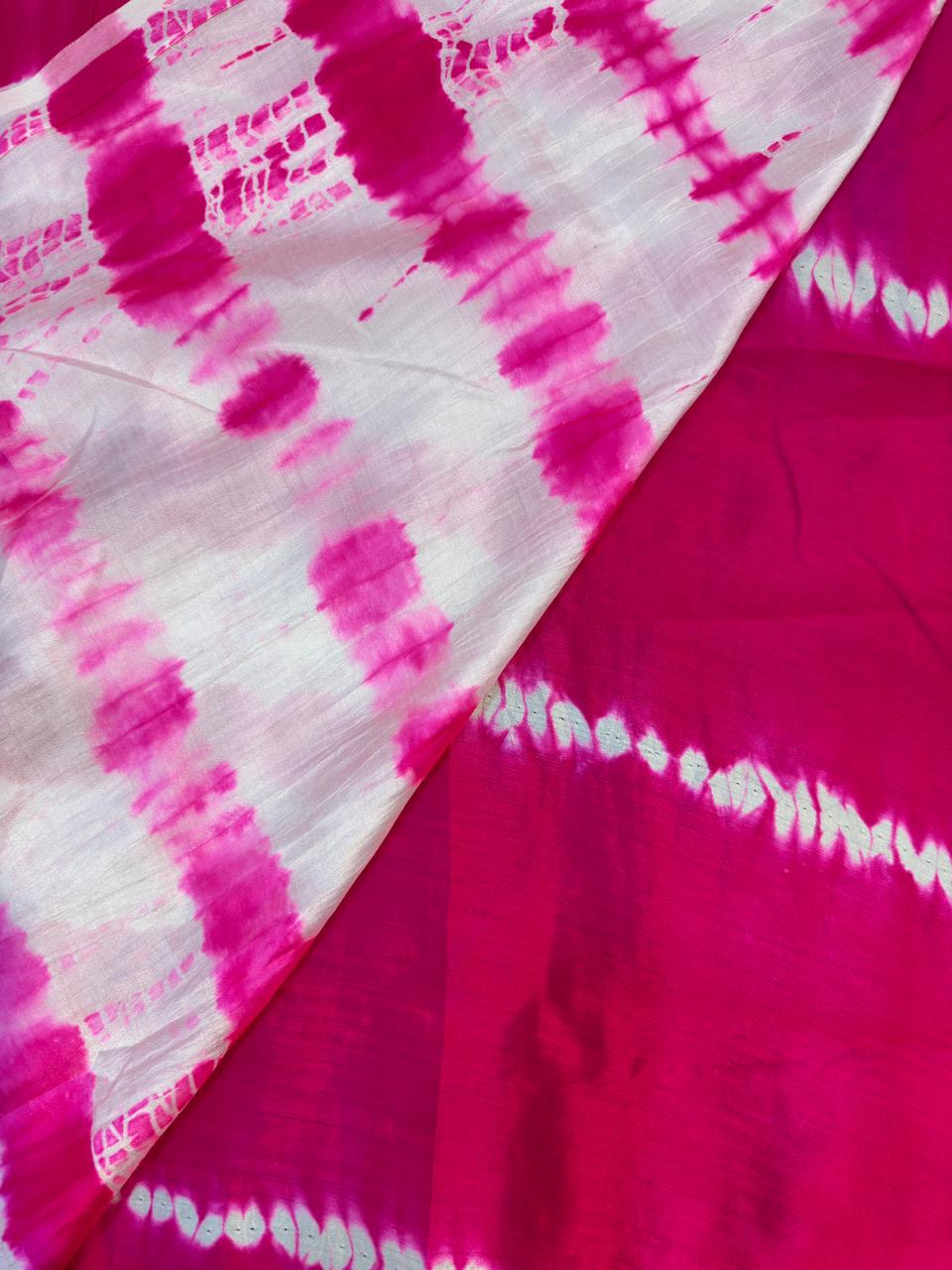 Pink ✨ Chiniyan Silk Shibori & Tie-Dye Sarees ✨