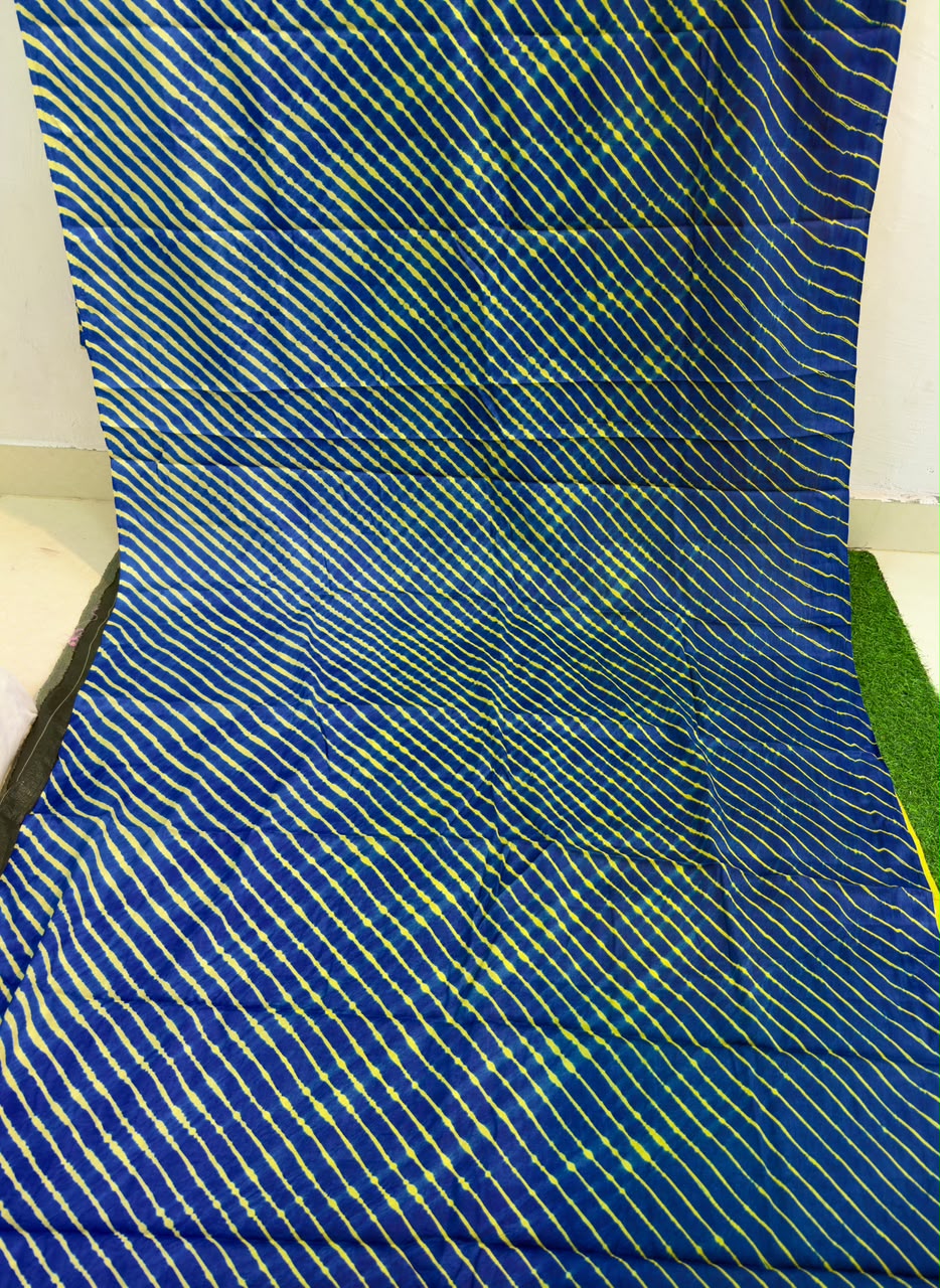 Blue Yellow Pure Tusser Silk ✨