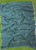 Teal Blue Pure Kota Cotton Leheriya Mothda Saree