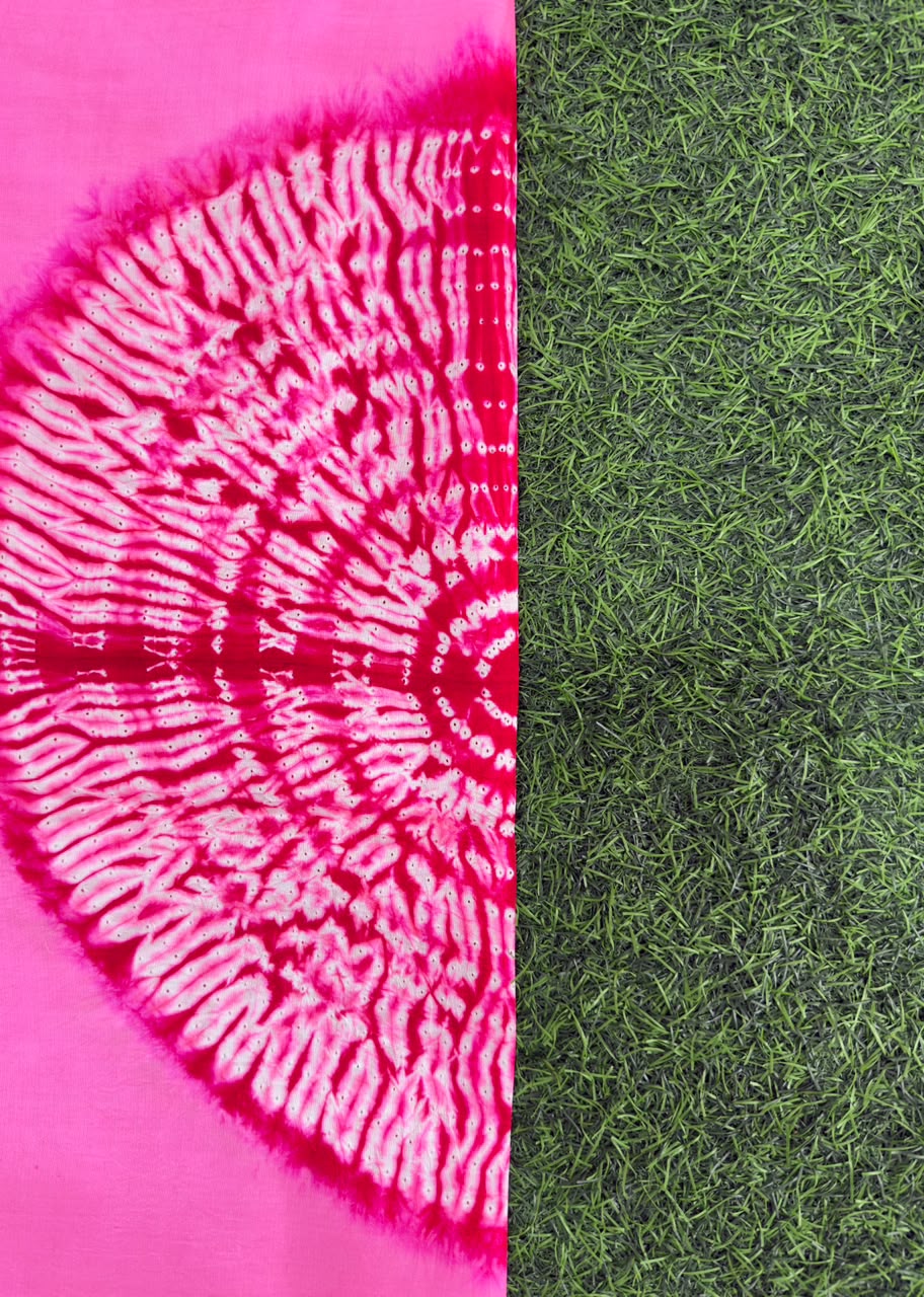 Dark Pink Handmade Shibori shirt piece