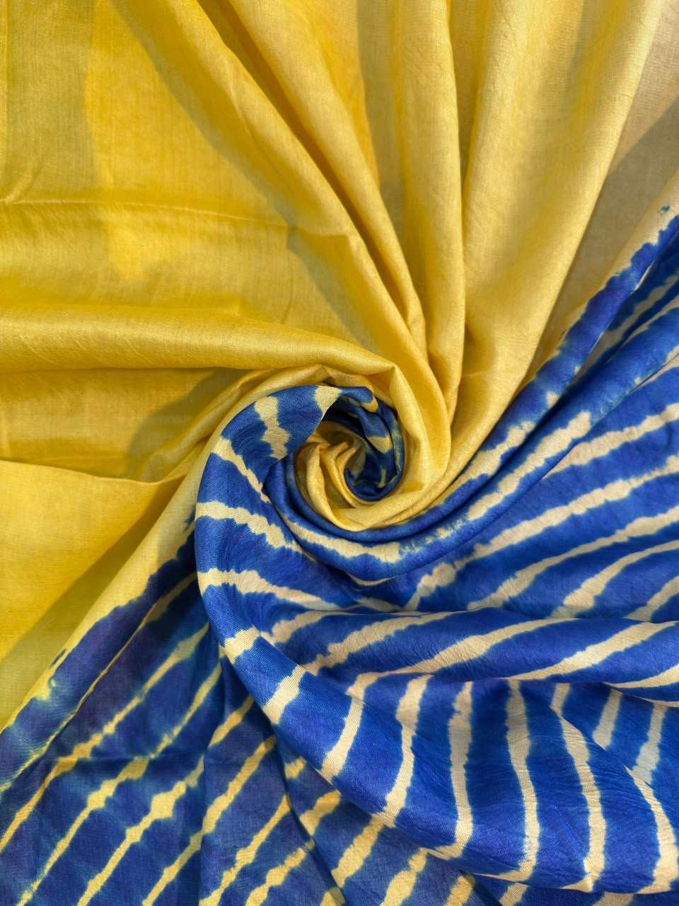 Blue Yellow Pure Tusser Silk ✨