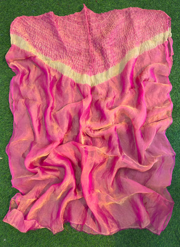 Pink Tissue Silk Shibori Dress Pieces – where tradition meets luxury 💫