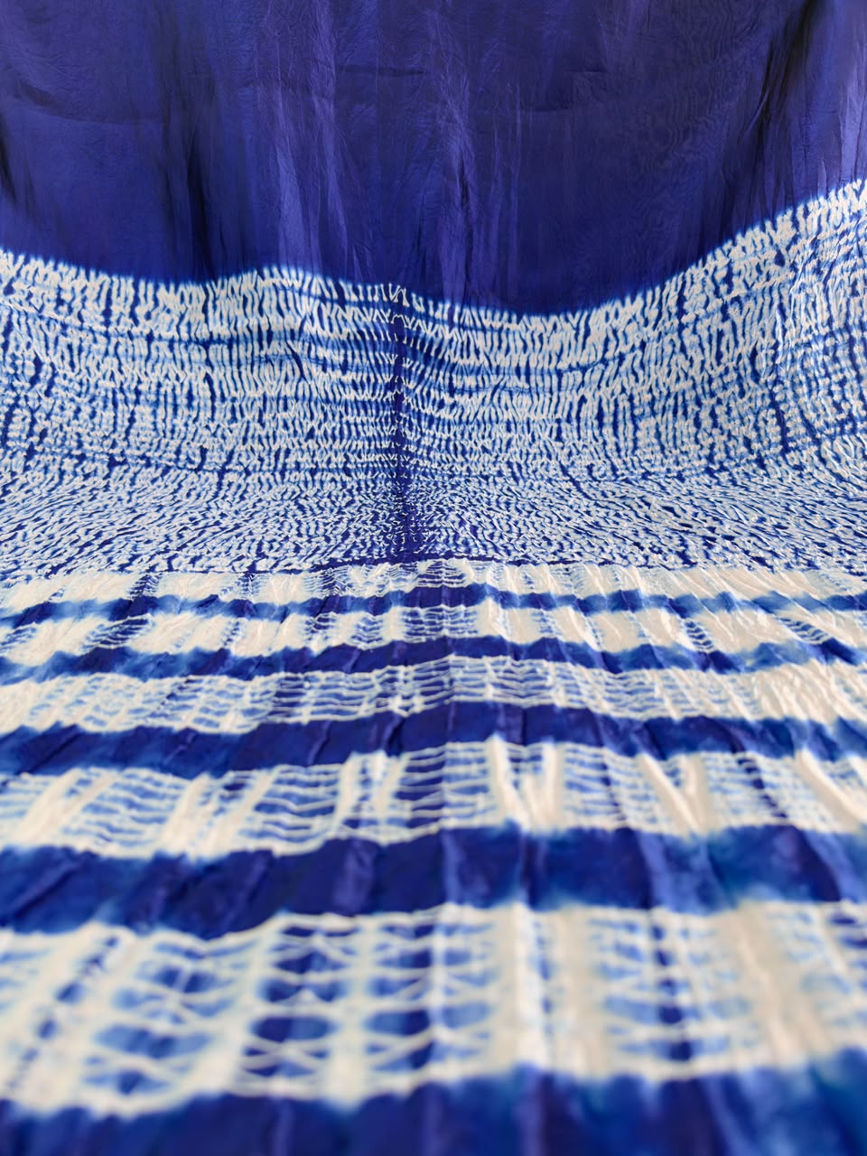 Pure Silk Shibori & Tie-Dye Saree 💙✨