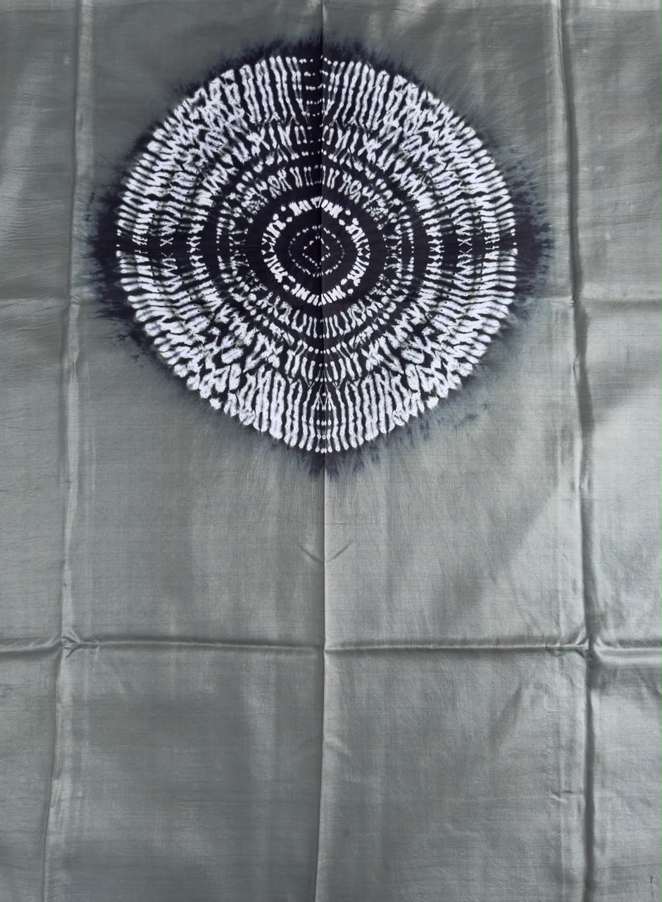 Grey Handmade Shibori shirt piece