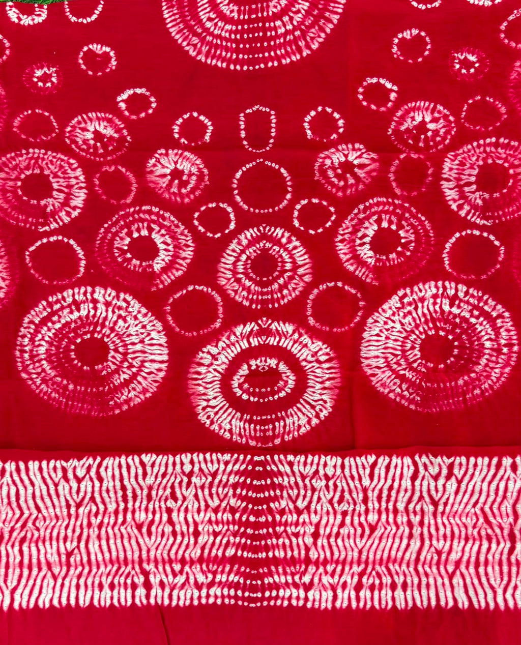 Red Pure Chanderi fabric with stunning handmade Shibori — new design dress pieces