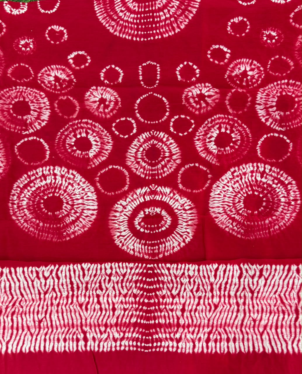 Red Pure Chanderi fabric with stunning handmade Shibori — new design dress pieces