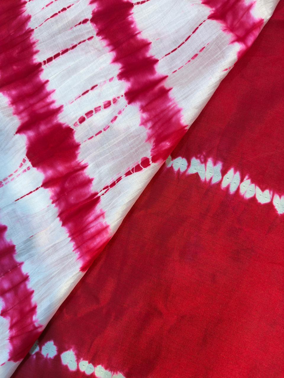 Red ✨ Chiniyan Silk Shibori & Tie-Dye Sarees ✨