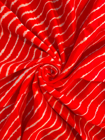 Red Leheriya saree