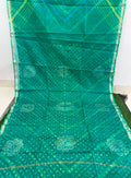 Green Pure Kota Silk Leheriya paired with a stunning Bandhani pallu