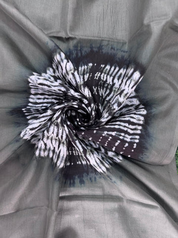 Grey Handmade Shibori shirt piece