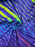 Blues Pure Handloom Tusser Silk Multi Leheriya Saree ✨