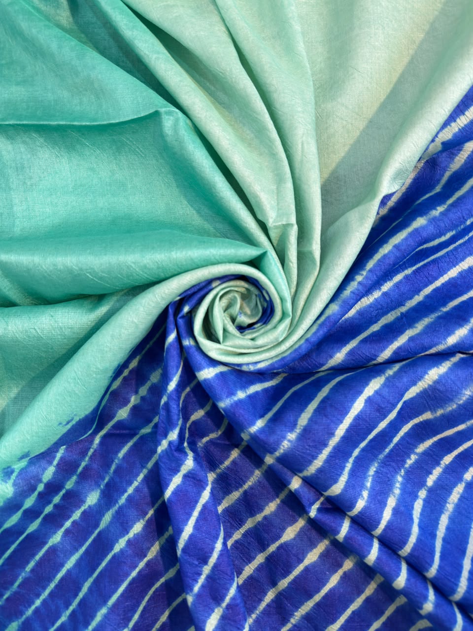 Blue Green Pure Tusser Silk ✨