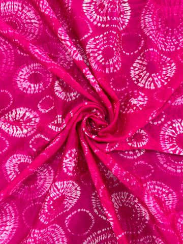 Pink Pure Chanderi fabric with stunning handmade Shibori — new design dress pieces