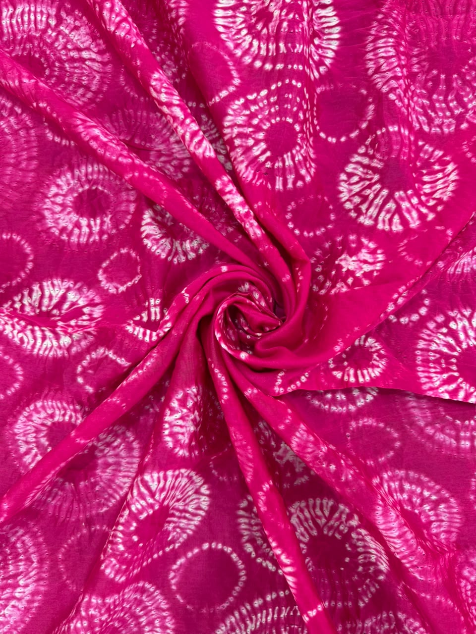 Pink Pure Chanderi fabric with stunning handmade Shibori — new design dress pieces