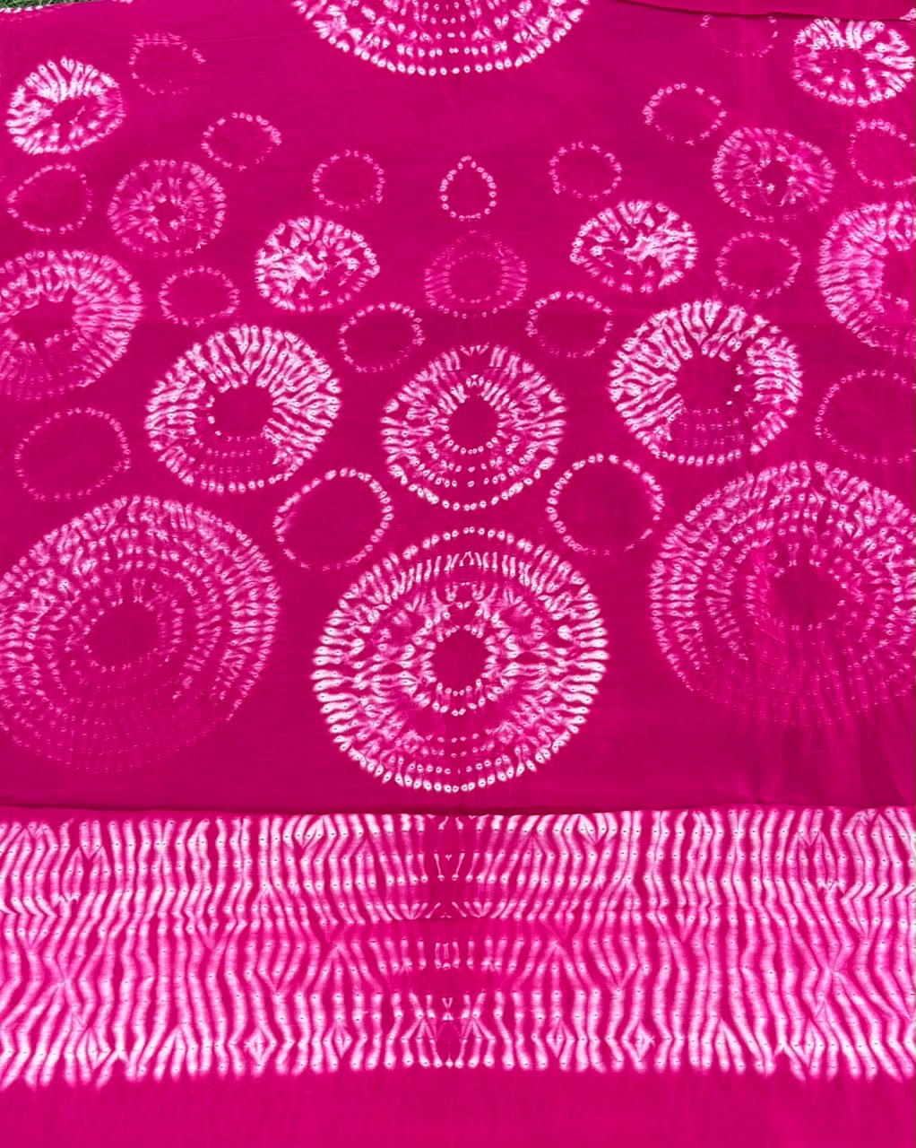 Pink Pure Chanderi fabric with stunning handmade Shibori — new design dress pieces
