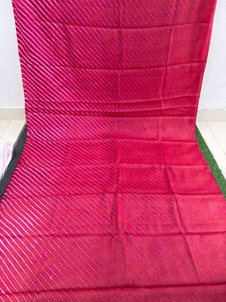 Red Pink Pure Tusser Silk ✨