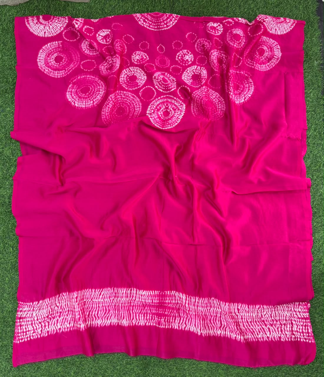 Pink Pure Chanderi fabric with stunning handmade Shibori — new design dress pieces