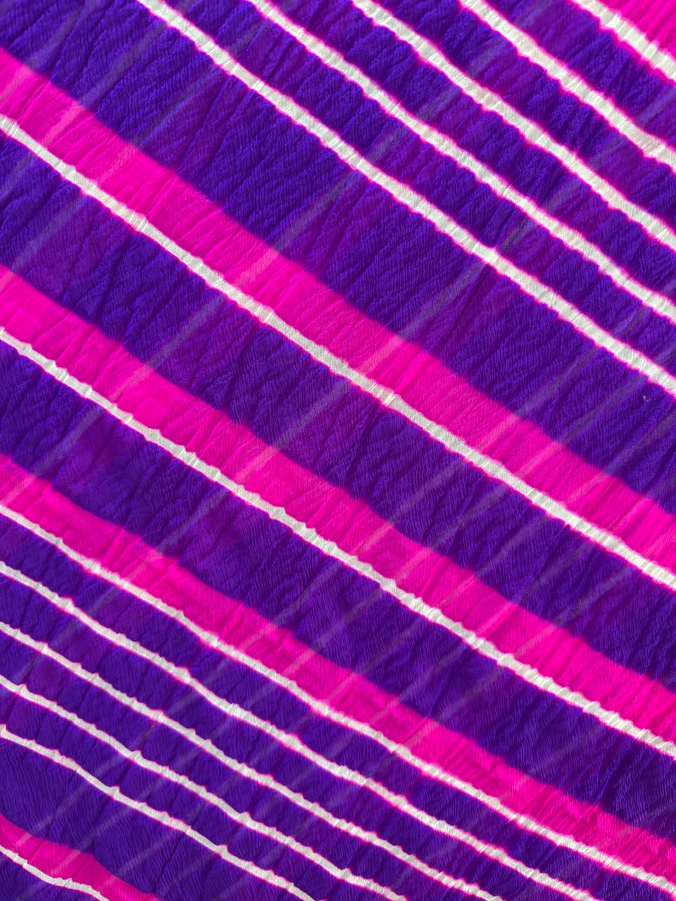 Purple Pure Double Diamond Chiffon Leheriya Sarees