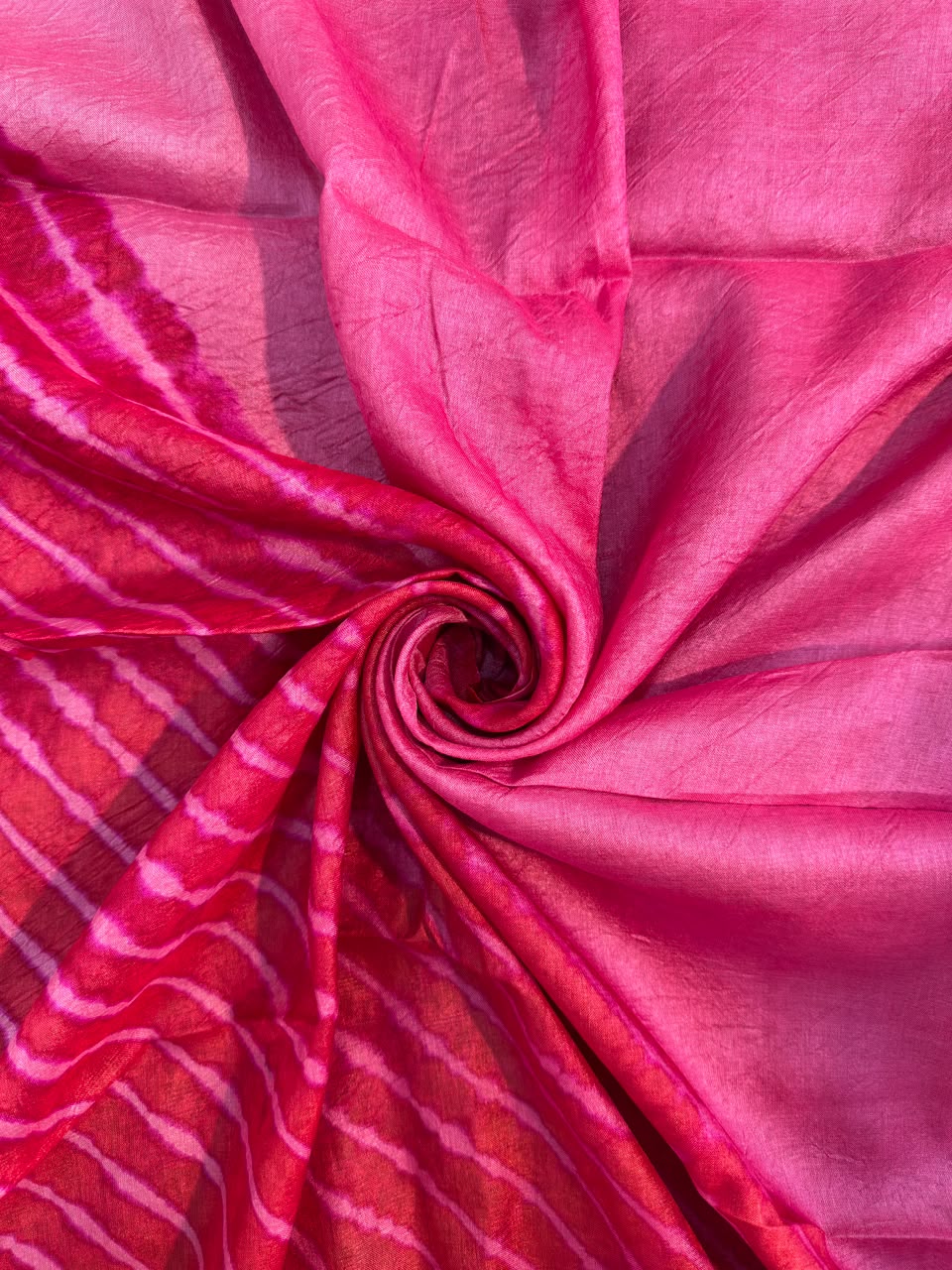 Red Pink Pure Tusser Silk ✨
