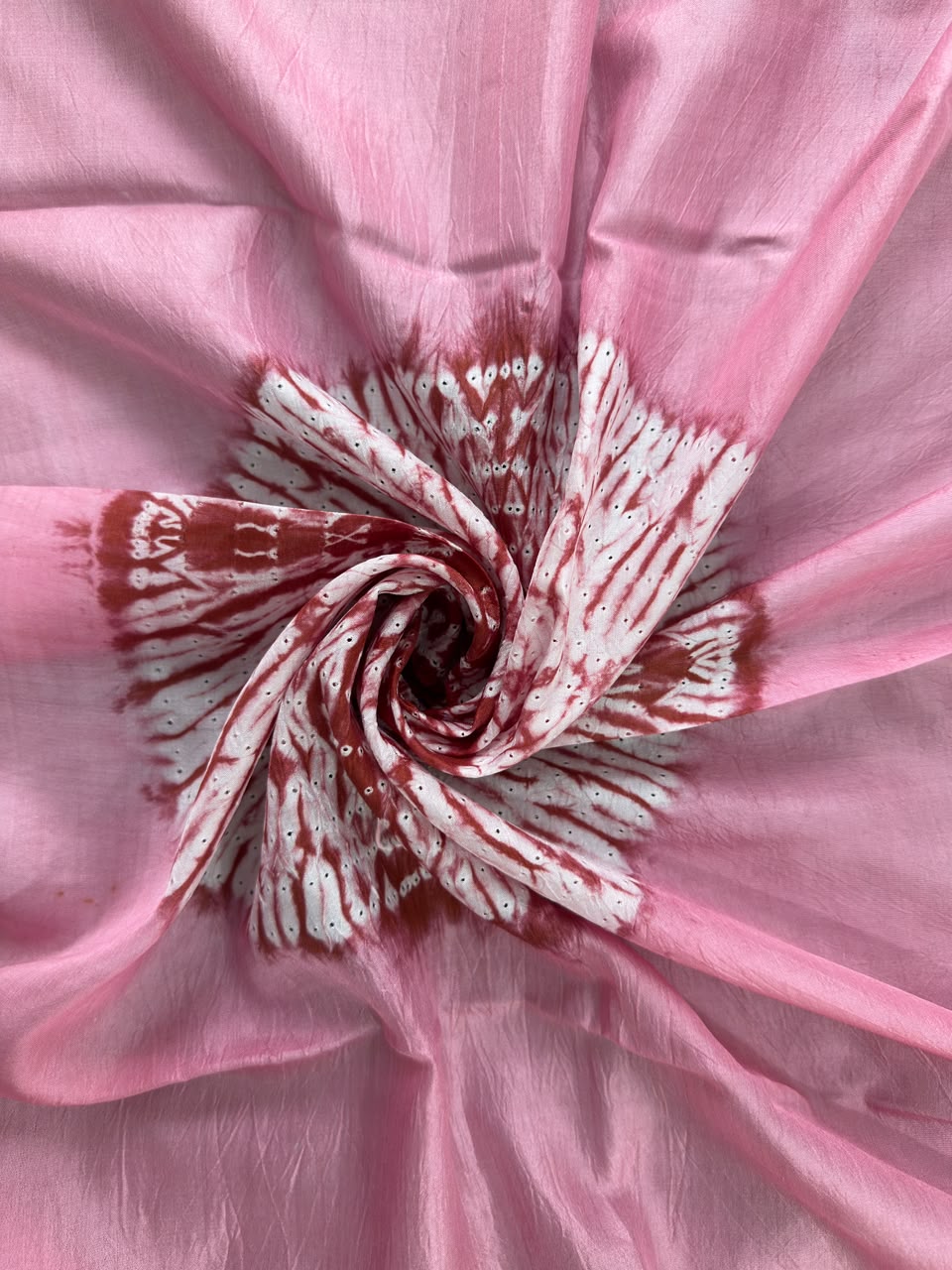 Light Pink Handmade Shibori shirt piece