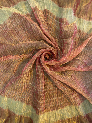 Brown Tissue Silk Shibori Dress Pieces – where tradition meets luxury 💫
