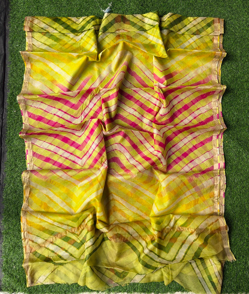 Pure Kota Silk Saree Multi Colour Leheriya Saree