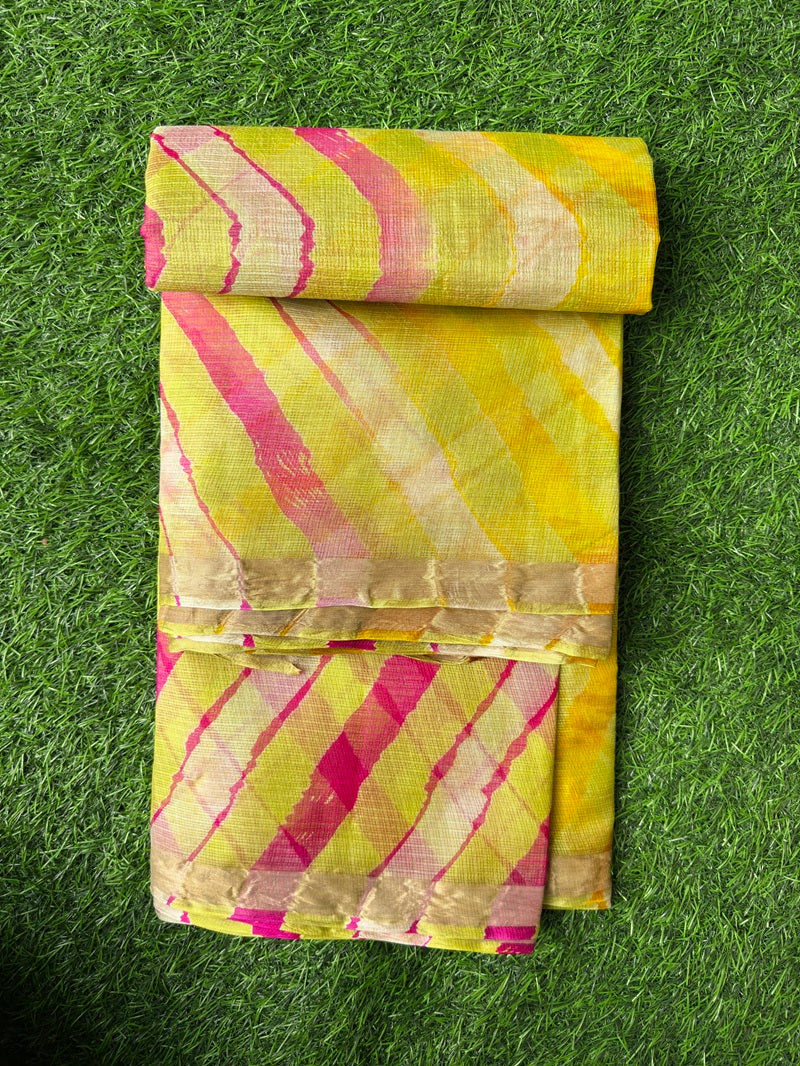 Pure Kota Silk Saree Multi Colour Leheriya Saree