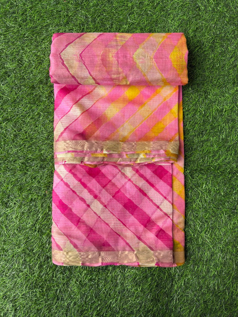 Pure Kota Silk Saree Multi Colour Leheriya Saree
