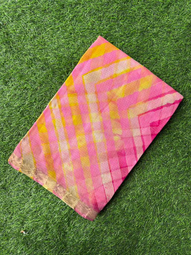 Pure Kota Silk Saree Multi Colour Leheriya Saree