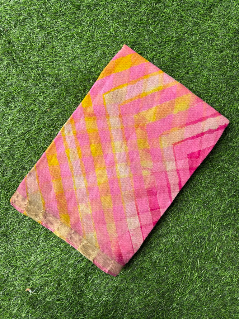 Pure Kota Silk Saree Multi Colour Leheriya Saree