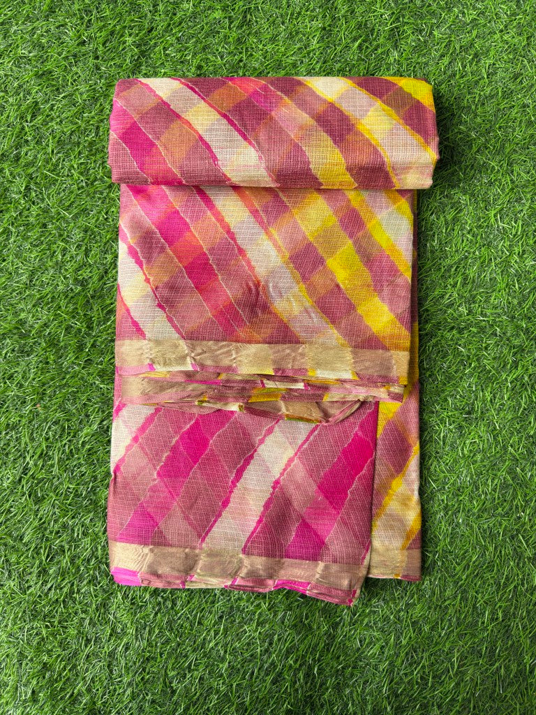 Pure Kota  Silk Saree Multi Colour Leheriya Saree