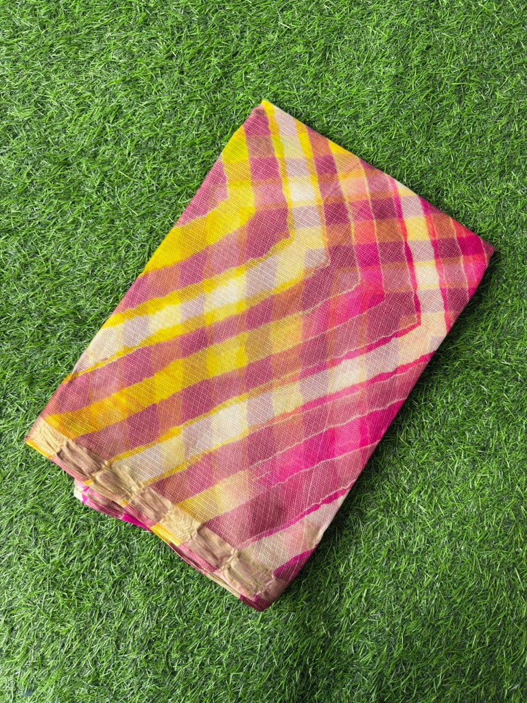 Pure Kota  Silk Saree Multi Colour Leheriya Saree