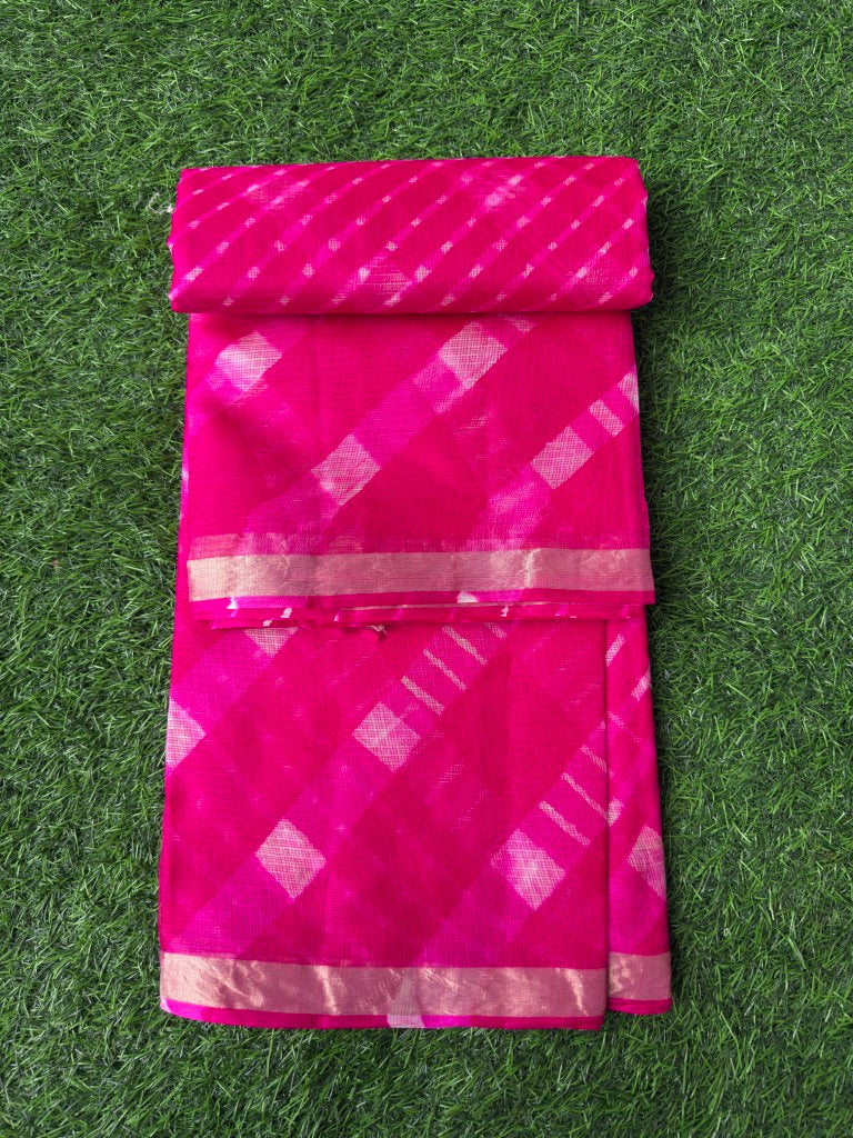 Pure Kota Silk Cheti Dar Leheriya Saree
