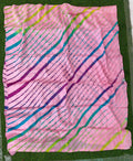 Multicolor Pure Tussar Silk Leheriya Dress Material